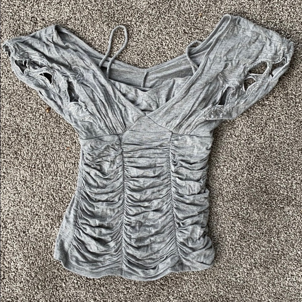Sexy Gray M Top with attached Camisole